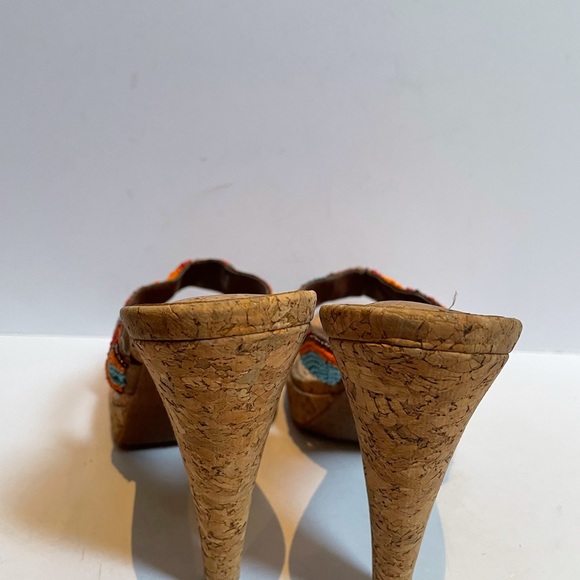 Gianni Bini Cork Beaded Heels Size 9 - Picture 4 of 5